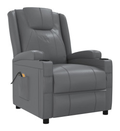 Fauteuil de massage électrique Anthracite Similicuir