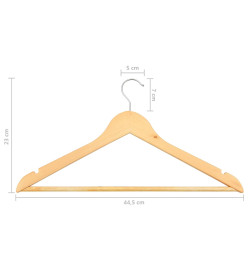 Cintres antidérapants 50 pcs Bois dur