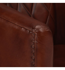 Fauteuil cabriolet marron cuir véritable