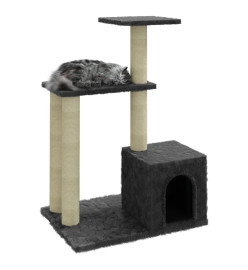 Arbre à chat avec griffoirs en sisal Gris foncé 71 cm