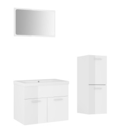Ensemble de meubles de salle de bain Blanc brillant Aggloméré