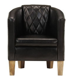 Fauteuil cabriolet noir cuir véritable