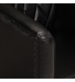 Fauteuil cabriolet noir cuir véritable