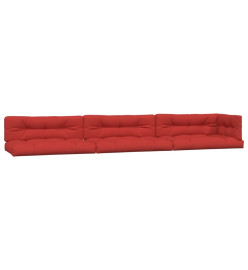 Coussins de palette 7 pcs rouge tissu