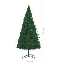 Arbre de Noël artificiel pré-éclairé et boules 400 cm vert