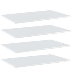 Panneaux bibliothèque 4pcs Blanc brillant 80x50x1,5cm Aggloméré