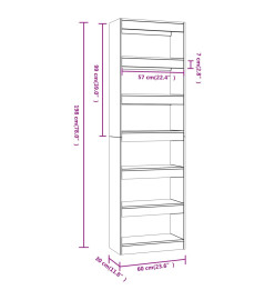 Bibliothèque/Séparateur de pièce Chêne marron 60x30x198 cm