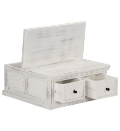 Table basse Blanc 70x70x30 cm Bois de manguier massif