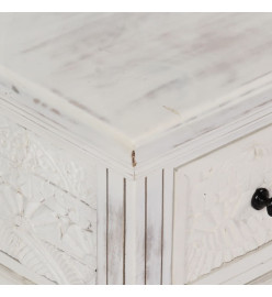 Table basse Blanc 70x70x30 cm Bois de manguier massif