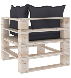 Salon palette de jardin 5 pcs avec coussins bois de pin