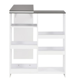 Table de bar avec tablette amovible Blanc 138x39x110 cm