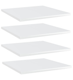 Panneaux bibliothèque 4pcs Blanc brillant 40x40x1,5cm Aggloméré