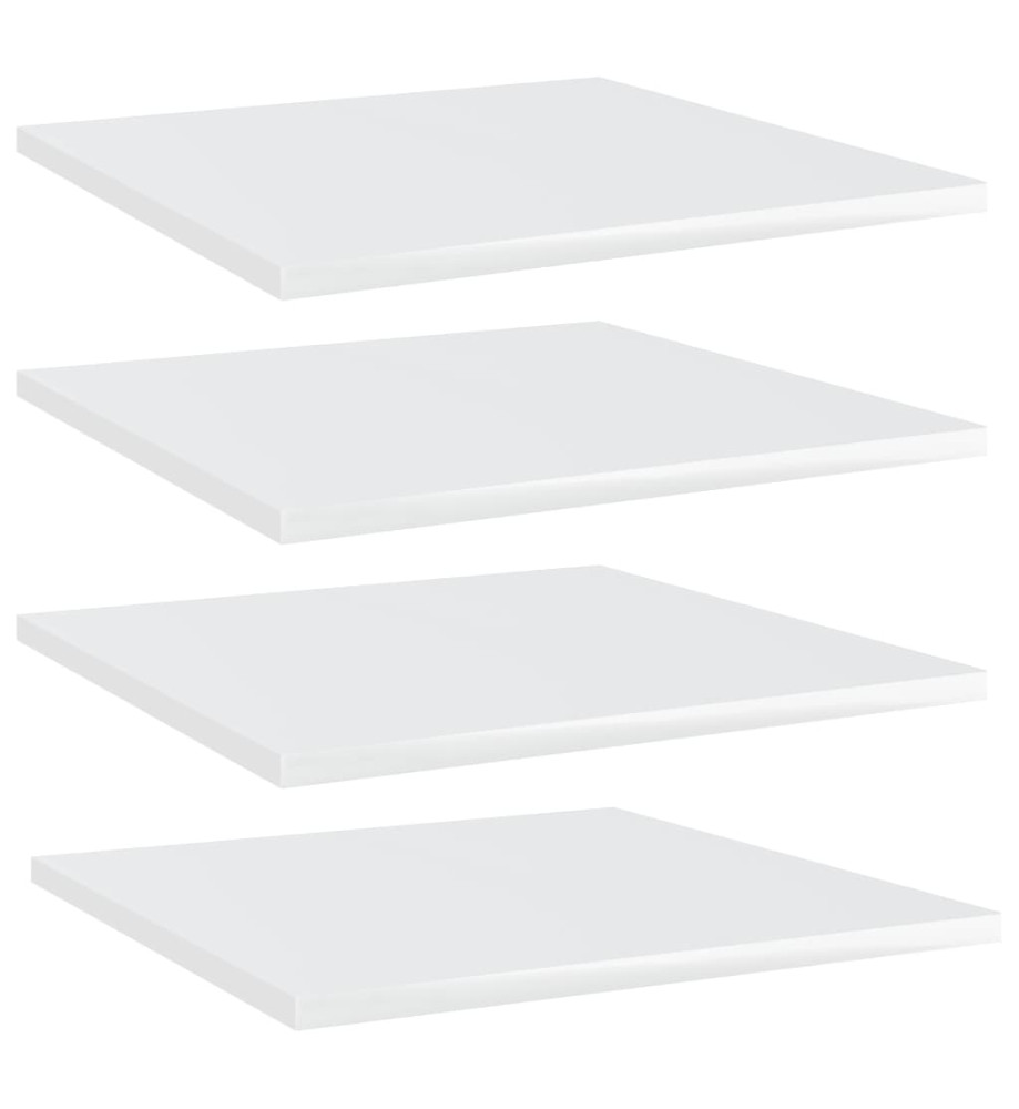 Panneaux bibliothèque 4pcs Blanc brillant 40x40x1,5cm Aggloméré