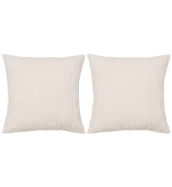 Jeu de coussin 2 pcs Velours 45 x 45 cm Blanc cassé