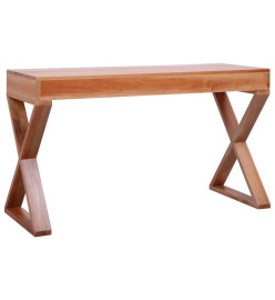 Bureau d'ordinateur Naturel 132x47x77 cm Bois d'acajou massif