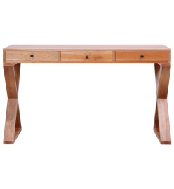 Bureau d'ordinateur Naturel 132x47x77 cm Bois d'acajou massif