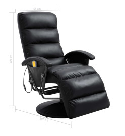 Fauteuil inclinable de massage TV noir similicuir