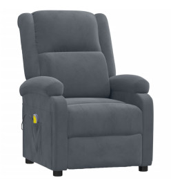 Fauteuil de massage Gris foncé velours