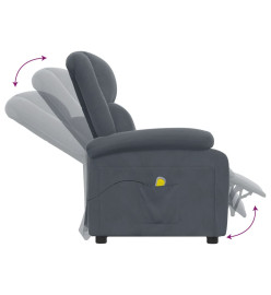 Fauteuil de massage Gris foncé velours