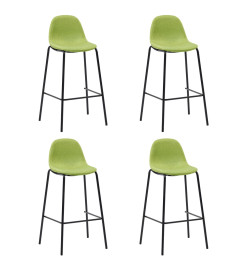 Chaises de bar lot de 4 vert tissu