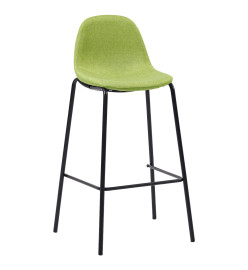 Chaises de bar lot de 4 vert tissu