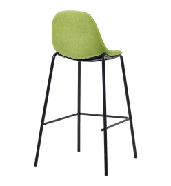 Chaises de bar lot de 4 vert tissu