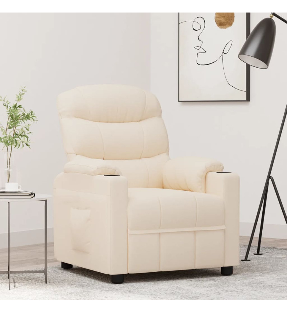 Fauteuil inclinable Crème Tissu