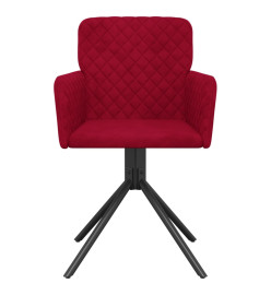 Chaises pivotantes salle à manger 2 pcs Rouge bordeaux Velours