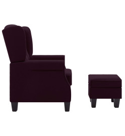 Fauteuil avec repose-pied Violet Tissu