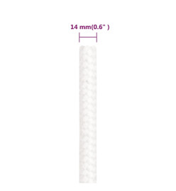 Corde de bateau Blanc complet 14 mm 100 m Polypropylène