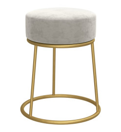 Tabouret rond Gris clair Velours