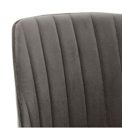 Chaise pivotante de salle à manger Gris foncé Velours