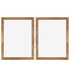 Cadres photo 2 pcs 90x70cm Bois de récupération solide et verre