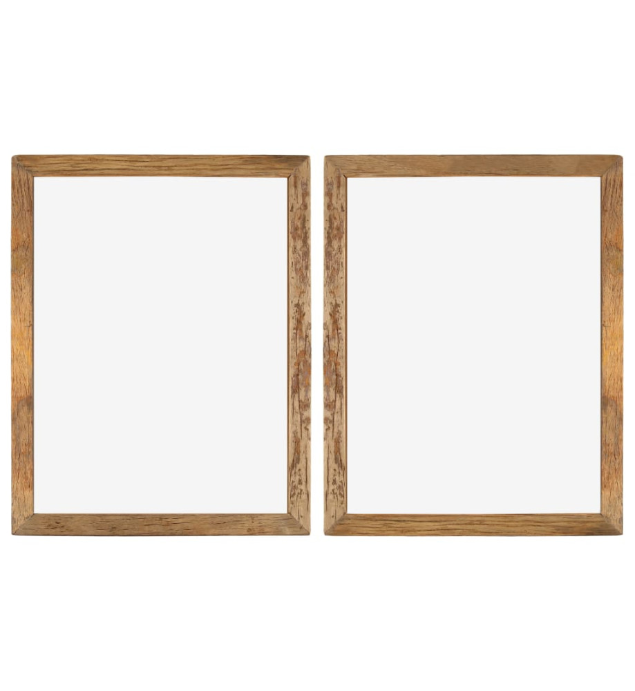 Cadres photo 2 pcs 90x70cm Bois de récupération solide et verre