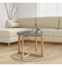 Table basse Gris 53x53x43,5 cm Bois d'ingénierie et pin massif