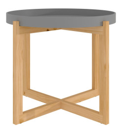 Table basse Gris 53x53x43,5 cm Bois d'ingénierie et pin massif