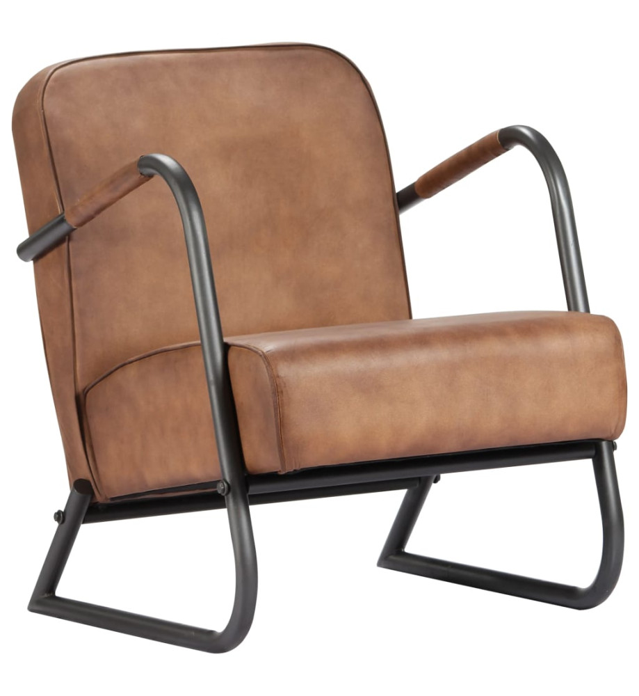 Fauteuil de repos Marron Cuir véritable