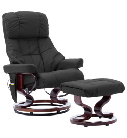 Fauteuil de massage inclinable Gris Similicuir et bois courbé