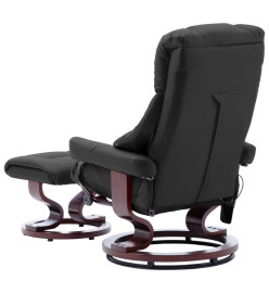 Fauteuil de massage inclinable Gris Similicuir et bois courbé