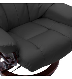 Fauteuil de massage inclinable Gris Similicuir et bois courbé