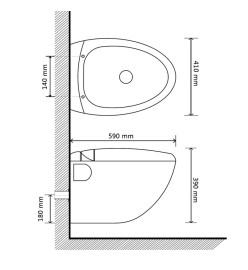 Cuvette WC suspendue blanche avec abattant