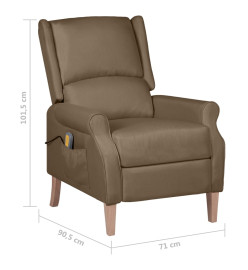 Fauteuil de massage inclinable Taupe Tissu