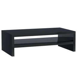 Support de moniteur Noir brillant 42x24x13 cm Bois d'ingénierie