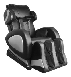 Fauteuil de massage avec écran Noir Similicuir