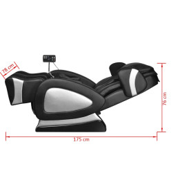 Fauteuil de massage avec écran Noir Similicuir