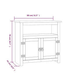 Meuble TV Gamme Corona pin mexicain Blanc 80x43x78 cm