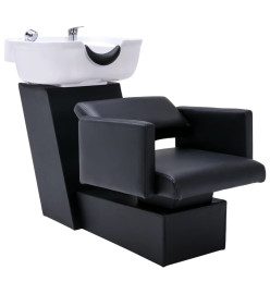 Chaise de salon et lavabo Noir et blanc 129x59x82 cm Similicuir