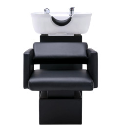 Chaise de salon et lavabo Noir et blanc 129x59x82 cm Similicuir