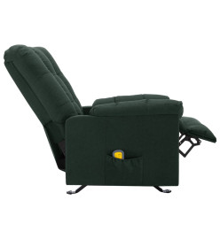 Fauteuil de massage inclinable Vert foncé Tissu