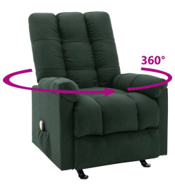 Fauteuil de massage inclinable Vert foncé Tissu